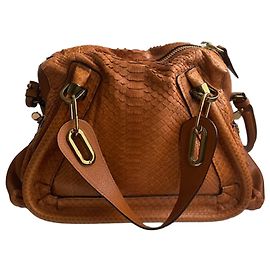 Borsa Paraty della maison Chloé in pelle di pitone marrone Marrone