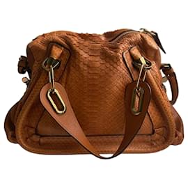 Bolsa Paraty da maison Chloé em couro de python marrom Marrom