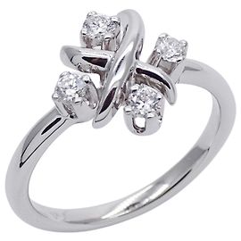 Tiffany & Co. Platinum Diamond Band Ring Silvery