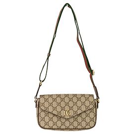 Sac à épaule Gucci Ophidia Web Line GG Supreme Marron