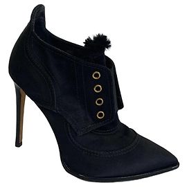 Jimmy Choo Silk Ankle Boots Black Black