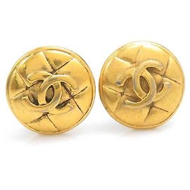 Chanel Gold Clip Earrings Golden
