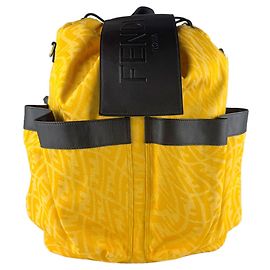Fendi Strike Large Backpack Black Yellow