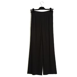 Chanel 1997 Calças Largas e Macias FR36 Pretas de Malha UK8 US4 Preto