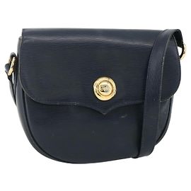 Chloé Borsa a Spalla Chloe in Pelle Blu Navy Oro Auth 174367 D'oro Blu navy