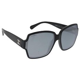 Gafas de sol CHANEL COCO Mark de plástico Negro 5385-A CC Auth BA11986 Negro