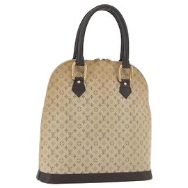 LOUIS VUITTON Monogram Mini Alma Hoch Handtasche Khaki M92203 LV Auth BAZ717 Khaki