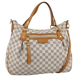 LOUIS VUITTON Borsa Tote Evora MM Damier Azur 2way N41133 LV Auth 172344V Altro