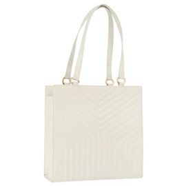 Saint Laurent Borsa Tote in Pelle Bianco Oro Auth hk3592 Bianco D'oro
