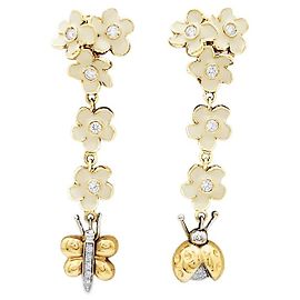 Pendientes Roberto Coin, oro rosa, diamantes, esmalte. Otro