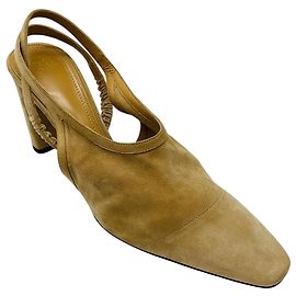 The Row Natural Beige Camil Suede Slingback Pumps Beige