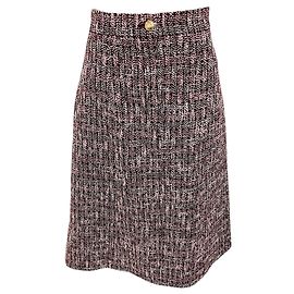 Falda midi de tweed multicolor burdeos Chanel Burdeos