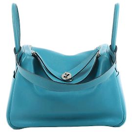Bolsa Hermès Lindy 30 Veau Swift 2Way em Turquesa K: 2007 Azul
