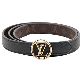 Reversibler Gürtel Louis Vuitton LV Sunset Initiales aus Monogramm-Canvas und Leder, breit Schwarz
