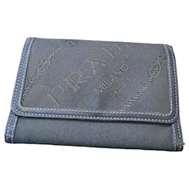 Prada Brown Canvas Wallet Brown