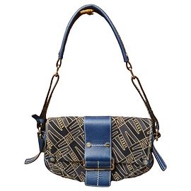 Bolsa de ombro Versus em lona azul com logo Azul