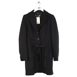Moschino Black Wool Coat Black