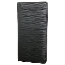 Cartera Larga Brazza de Cuero Epi Louis Vuitton Negro