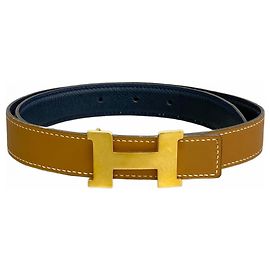 Hermès Hermes Constance Belt Golden Navy blue