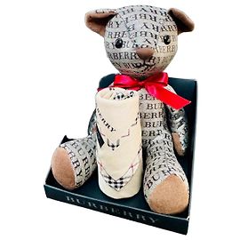 Urso de pelúcia Burberry com cachecol Preto Vermelho Bege Cinza