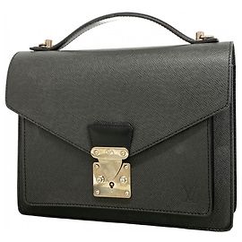 Sac à main Monceau en Taiga de Louis Vuitton Gris