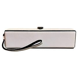 2008 Chanel Clutch in White Leather with Silver CC Logo Other