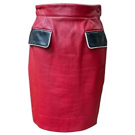 Rote Lederrock von Dior Andere