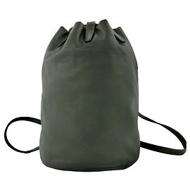 Mochila de couro com logo Anagram vintage da Loewe Verde