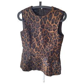 Carolina Herrera Sleeveless leopard top Brown Leopard print
