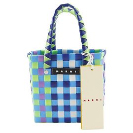 Marni Woven Micro Basket Polypropylene Handbag Blue Multiple colors