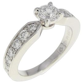 Chaumet Plume Platinum 950 Diamond Ring Silvery