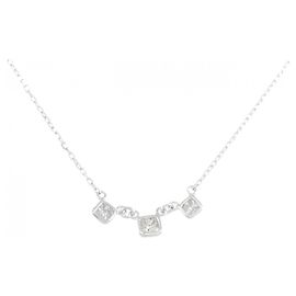Autre Marque Colar de diamante K18WG Prata