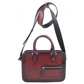 Bolsa de couro Berluti Anjou Galiberscrit Vermelho