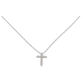 Autre Marque Platin-Diamant-Halskette Silber