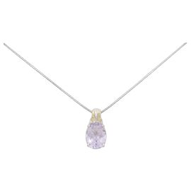 Autre Marque Collier Améthyste bicolore en Au750 Blanc Violet Jaune