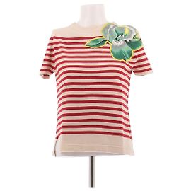 Marc Jacobs Pull rouge sans manches marinière Rouge
