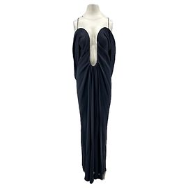 Victoria Beckham Abendkleid marineblau Schwarz