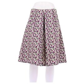 Saia Marni de algodão com estampa floral roxa tamanho 40 Roxo
