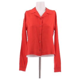 Prada Camisa vermelha de seda Vermelho