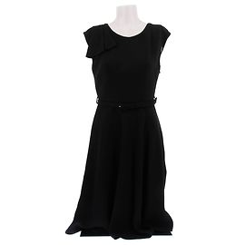 Prada black flared dress with ruffles Black