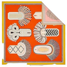 Hermès: Lenço Dupla Face "Epaulettes de Gala" 90 cm. Excelente. Estado Multicor