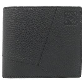 Portafoglio bi-fold Loewe Puzzle Edge Nero