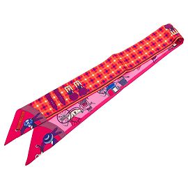 Lenço de Seda Twilly Hermès Rosa Les Voitures Nouvelles Rosa Outro