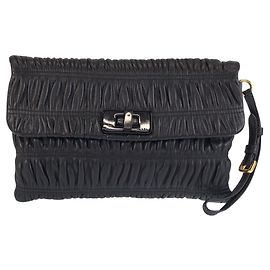 Pochette en cuir noir Prada Noir