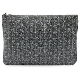 Goyard Sena MM Clutch Tasche Grau Weiß Grau