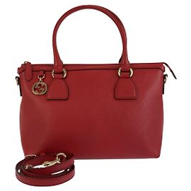 Gucci Leather Interlocking Handbag Tote Red