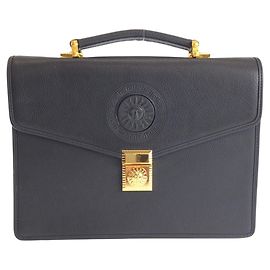 Versace Leather Sunburst Clutch Bag Black