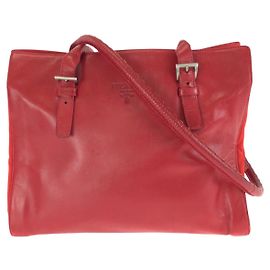 Prada Tessuto Leder Nylon Schultertasche Rot