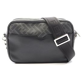 Fendi Diagonal Camera Case Zucca Shoulder Bag Grey