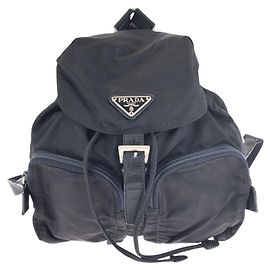 Prada Nylon Tessuto Logo Rucksack Schwarz